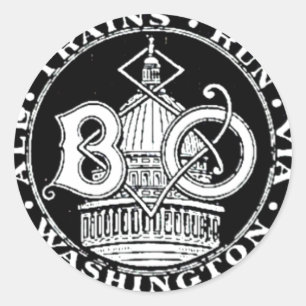 B+O Royal Blue Line-treinen 1910 ronde Sticker