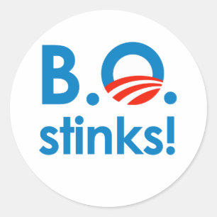 B.O. Stinks / Anti-Obama Ronde Sticker