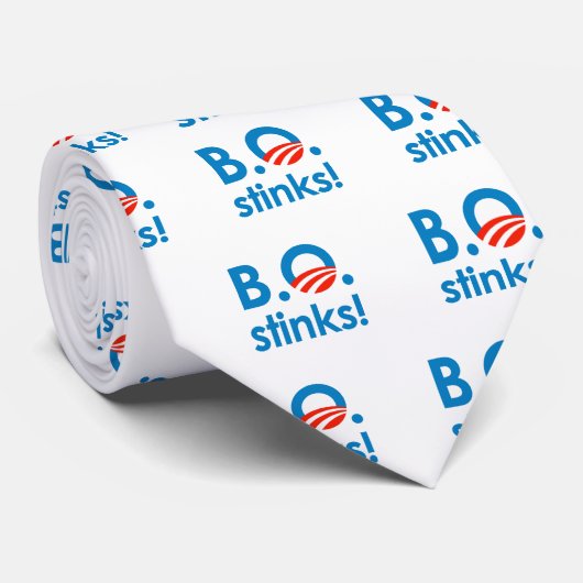 B.O. Stinks / Anti-Obama Stropdas (Opgerold)