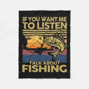 B Pap als je wilt dat ik luister over Vissen- Fleece Deken
