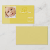 B pour Baby Yellow Cartes de visite (Devant / Derrière)