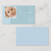 B pour Cartes de visite Bleu Bébé (Devant / Derrière)