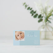 B pour Cartes de visite Bleu Bébé (Debout devant)