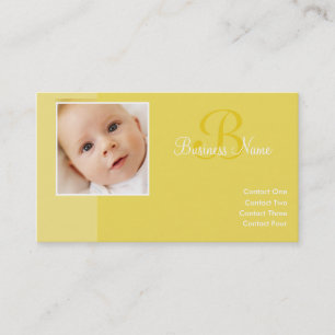 B pour des cartes de visite de jaune de bébé
