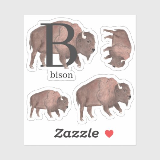 B pour Stickers Bison (Feuille)