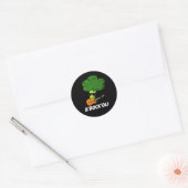 B-Rock-Oli Funny Rocker Broccoli Pun Dark BG Ronde Sticker (Envelop)