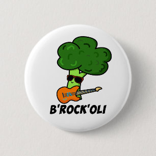 B-Rock-Oli Funny Rocker Broccoli Pun Ronde Button 5,7 Cm