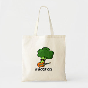 B-Rock-Oli Funny Rocker Broccoli Pun Tote Bag
