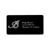 B Script Faux-"Diamond Bling" Etiket (Voorkant)