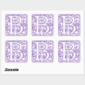 "B" Sierlijk Monogram Vierkante Sticker (Vel)