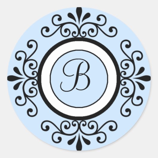 B Stickers Mariage d'enveloppe Monogramme (Devant)