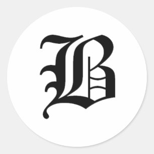 B-tekst Oudengels Ronde Sticker