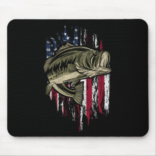 B Vissen Amerikaanse Vlag 4 juli Cadeau voor Visse Muismat