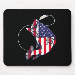 B Vissen Vis Amerikaanse Vlag Patriottische Vierde Muismat