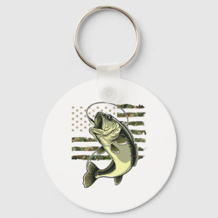 B Visvangst USA Amerikaanse Vlag Camouflage Visser Sleutelhanger