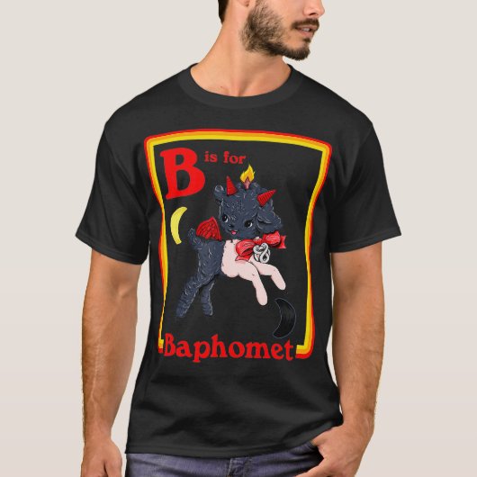 B voor Baphomet Satanic Cute Devil Retro SA T-shirt (Voorkant)