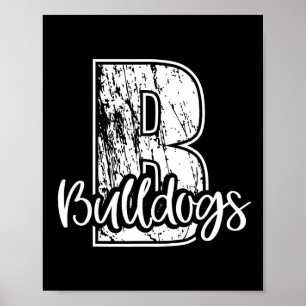 B voor Bulldogs School Sport Fan Team Spirit Poster