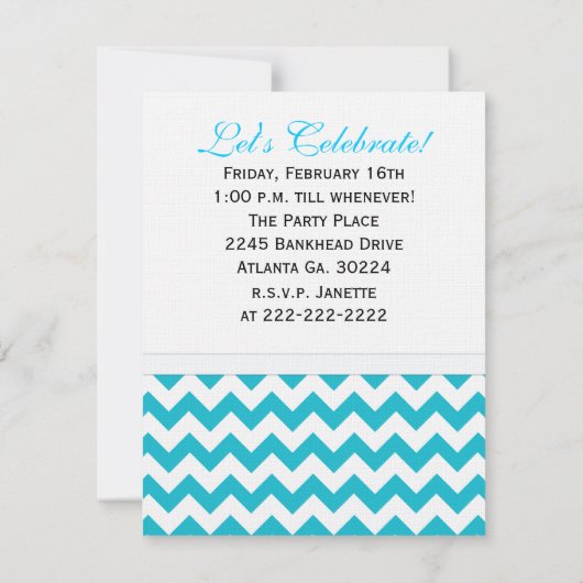 B&W 13th Birthday Chevron Print: partijuitnodiging Kaart (Achterkant)