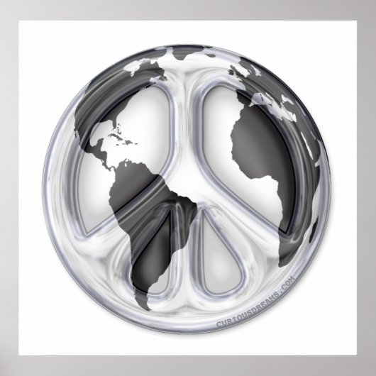 B&W Aardvredesteken Poster (Voorkant)