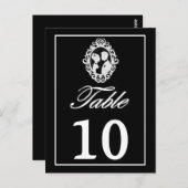 B & W Antiek Silhouetted bruid & bruidegom tafel Briefkaart (Voorkant / Achterkant)