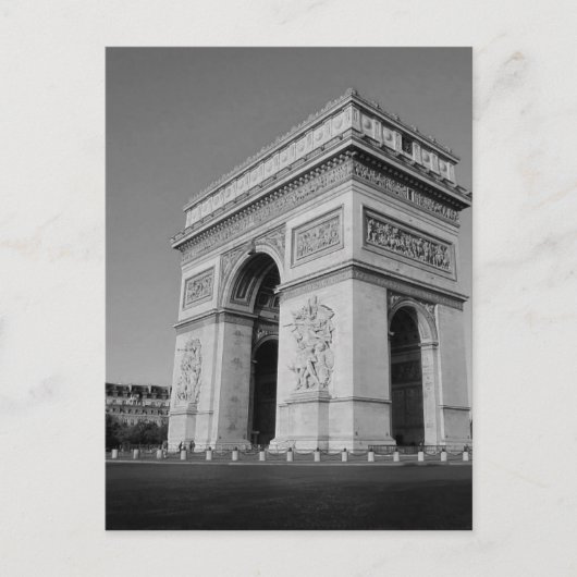 B&W Arc de Triomphe 3 Briefkaart (Voorkant)