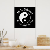 B & W Balance Yin Yang Poster (Cuisine)
