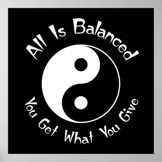 B & W Balance Yin Yang Poster (Devant)