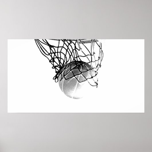 B&W Basketball Print Poster (Voorkant)