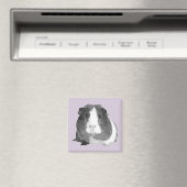 B&W 'Betty Guinea Pig Fridge Magnet (In Situ (Lave-vaisselle))