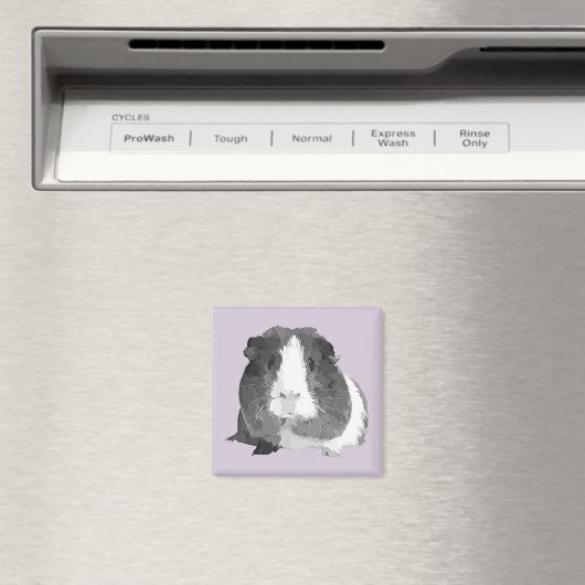 B&W 'Betty Guinea Pig Fridge Magnet (In Situ (Lave-vaisselle))