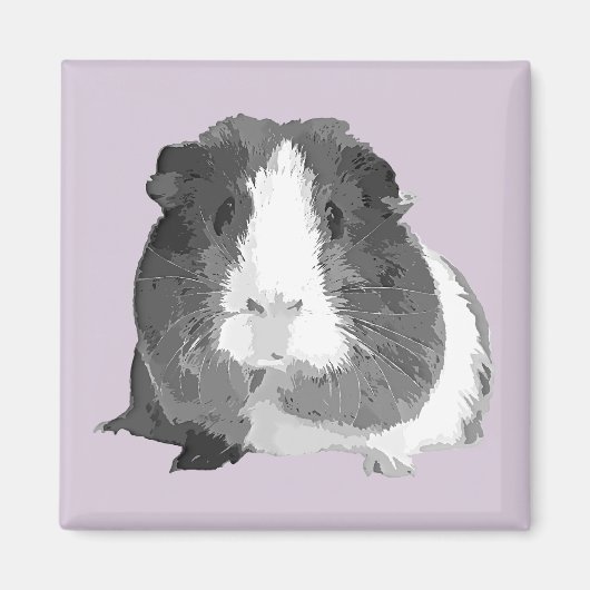 B&W 'Betty' Guinee Pig Koelkast Magneet (Voorkant)