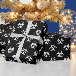 B&W Biohazard Symbol Wrapping Paper Cadeaupapier