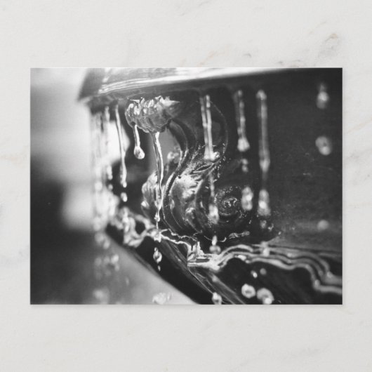 B&W Briefkaart fontein (Voorkant)