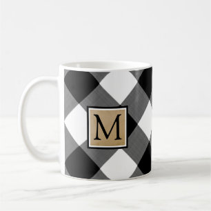 B&W Buffalo Check Monogram Koffiemok