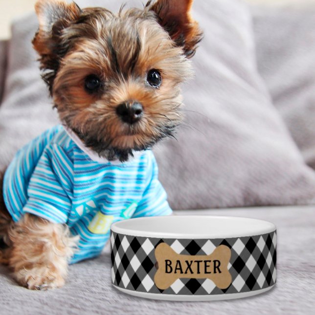 B&W BuffaloTest Dog Bone Name Voerbakje (Creator heeft geüpload)