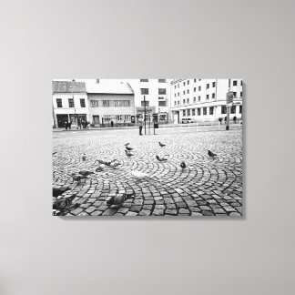 B&W Bus Arrêt Voyage Photo Canevas