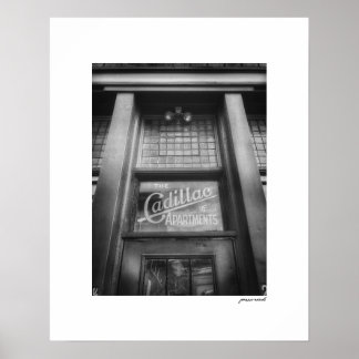 B&W Cadillac Apartments Posterprint Poster