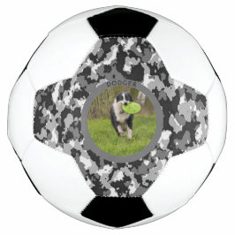 B & W Camo Dog Name Afbeelding Play personaliseren Voetbal