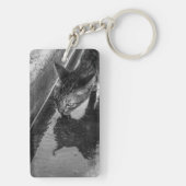 B&W - Cat Drink Sleutelhanger (achterkant)