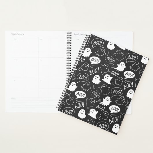 B&W Cute Doodle Halloween Motif (Devant avec enveloppe)