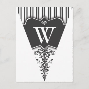 B&W Damask Party Flag Bunting Banner Carte postale