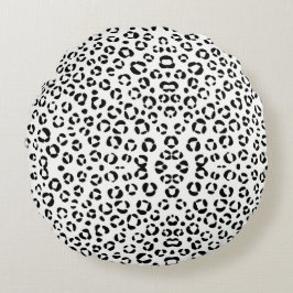 B&W Dierenprint Sherpa Deken Rond Kussen