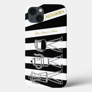B & W Drie koffiezetapparaten Gestreepte koffie iPhone 13 Hoesje