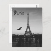 B&W Eiffeltoren Briefkaart (Voorkant / Achterkant)