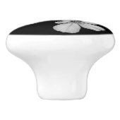 B&W Elegante bloemen Keramische Knop (Zijkant)