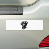 B&W Elephant Bumpersticker (Op auto)