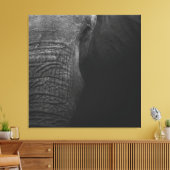 B&W Elephant Canvas Afdruk (Insitu (Woonkamer))
