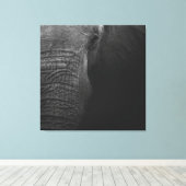 B&W Elephant Canvas Afdruk (Insitu (Houten vloer))
