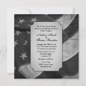 B&W Faire-part de mariage militaire avec photo (Dos)