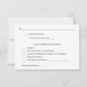 B&W Floral blanc w Repas RSVP (Dos)